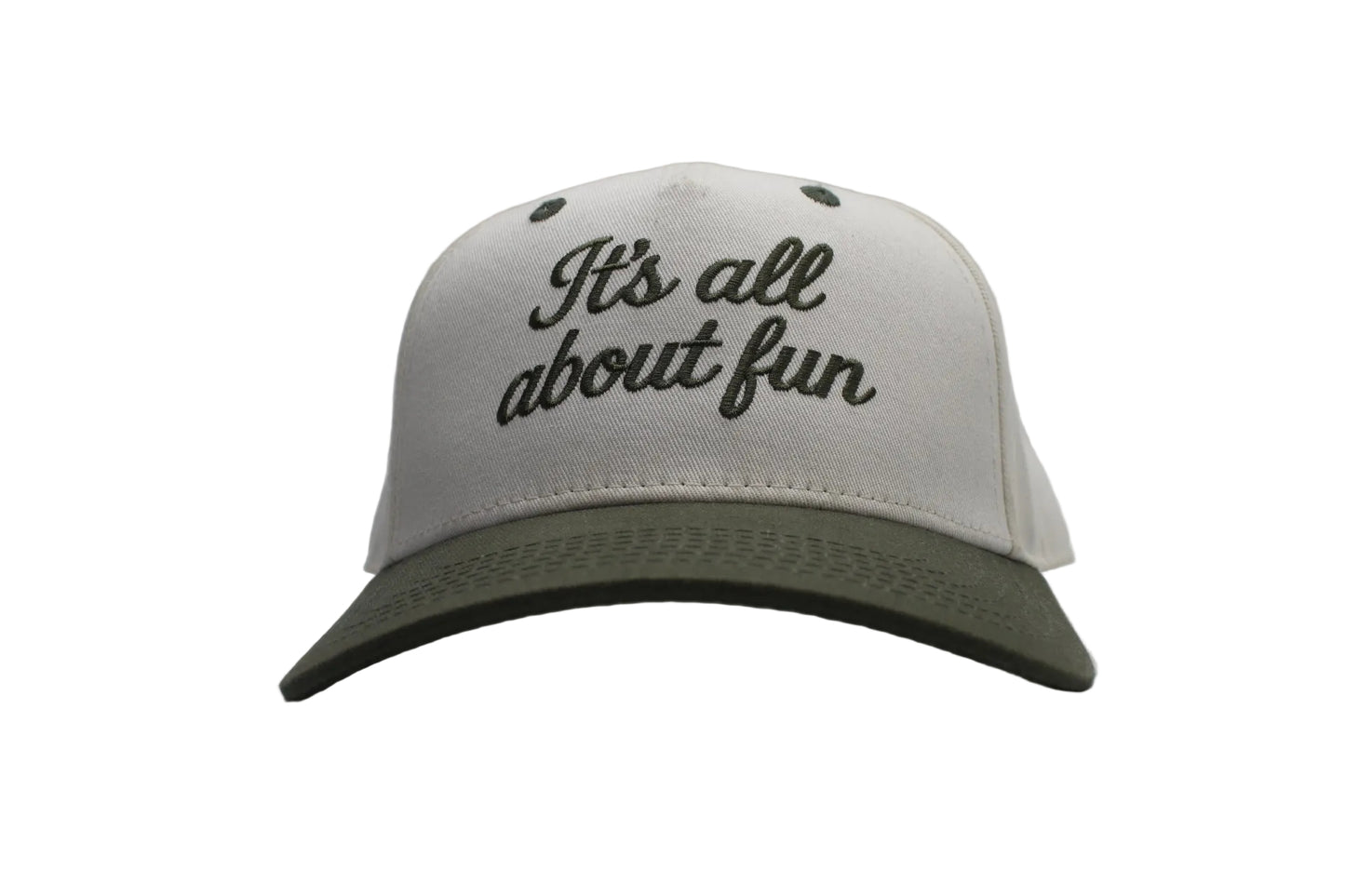ITS ALL ABOUT FUN Muted Olive Baseball Cap - Premium Adjustable Hat