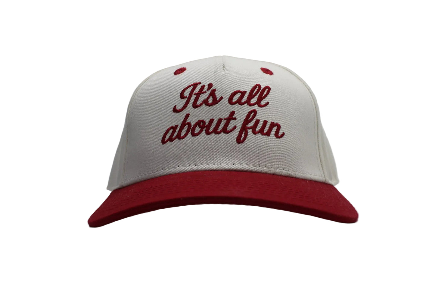 ITS ALL ABOUT FUN Maroon Baseball Cap - Premium Adjustable Hat
