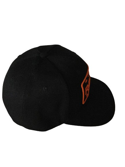 3D Embroidered Black and Orange Ballcap