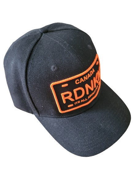 3D Embroidered Black and Orange Ballcap