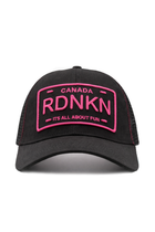 A Pink Mesh Trucker Hat 3D Embroidery  with High Ponytail Ballcap