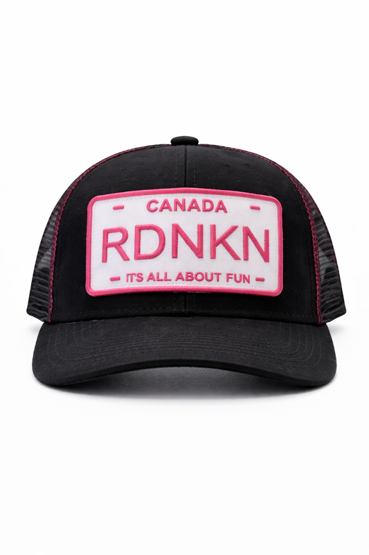 Pink white backing patch Mesh Trucker Hat with High Ponytail
