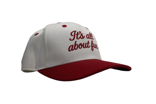 ITS ALL ABOUT FUN Maroon Baseball Cap - Premium Adjustable Hat